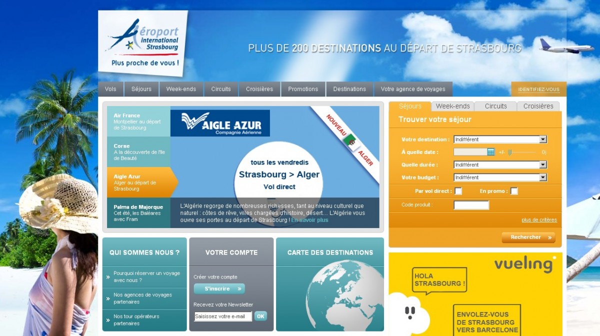 Aéroport Strasbourg Entzheim site Voyages au départ de Strasbourg