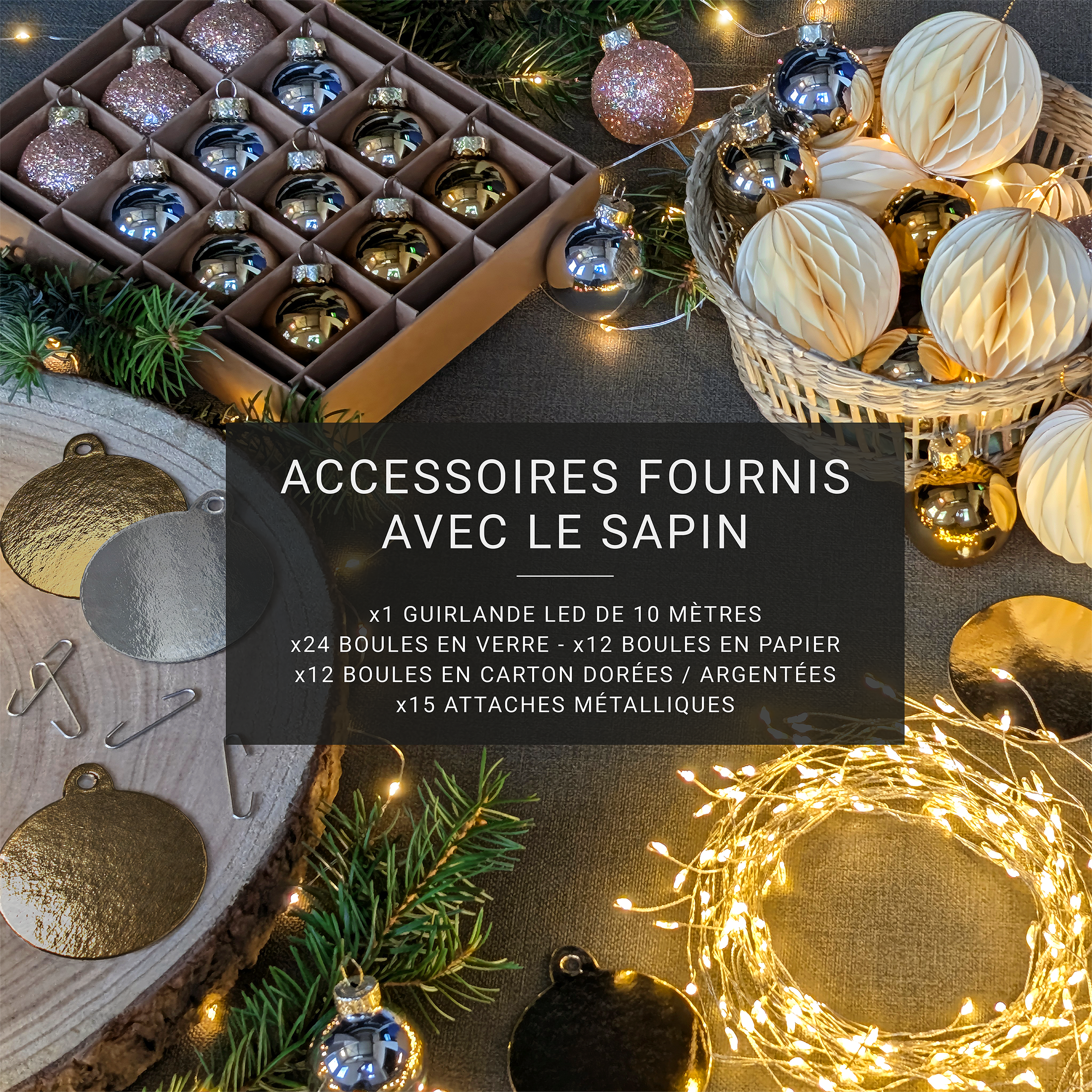 Sapin de Noël eco-responsable / 176 cm de haut – Image 3