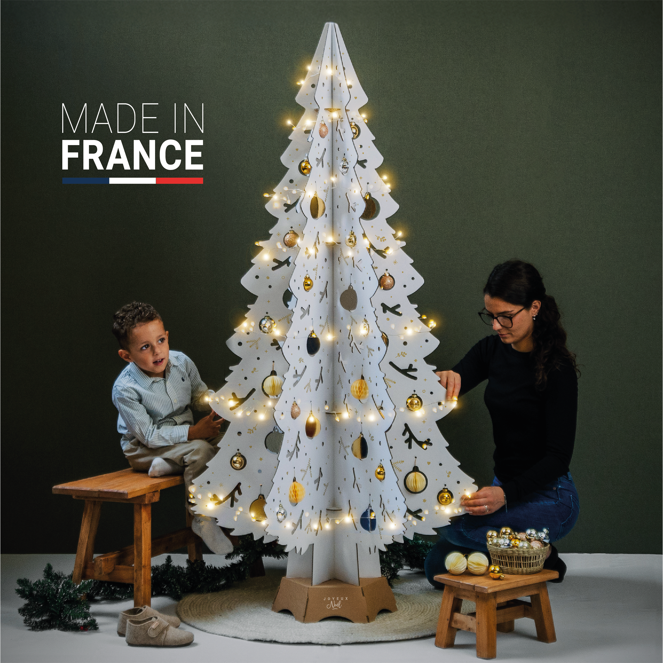 Sapin de Noël eco-responsable / 176 cm de haut